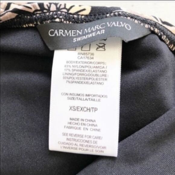 CARMEN MARC VALVO Strappy Brown Black Two Piece Tankini Paisley Printed Swimsuit - Picture 7 of 7